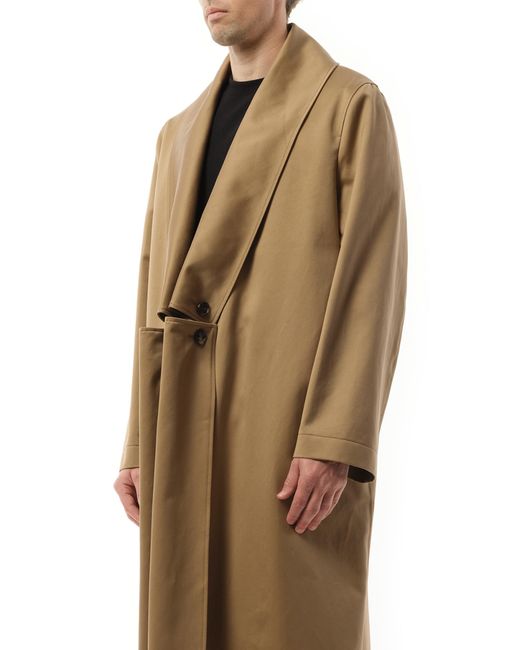 Loewe Brown Shawl Collar Coat, 100% Cotton for men