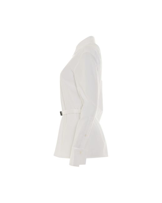 Givenchy White Classic Poplin Shirt With Belt, , 100% Cotton