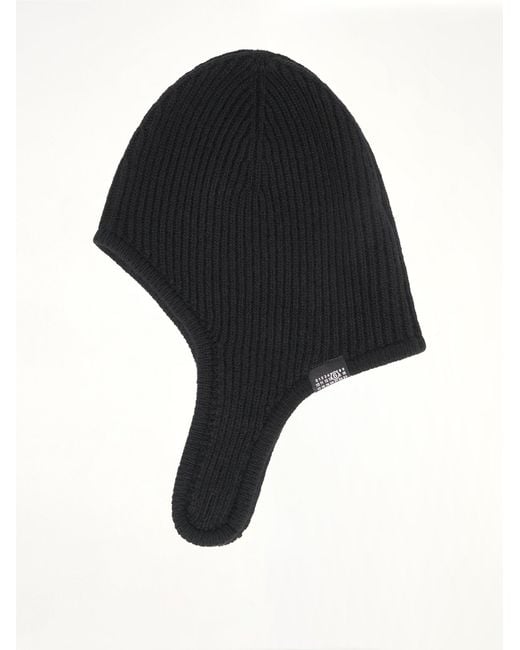 MM6 by Maison Margiela Black Mm6 Beanie