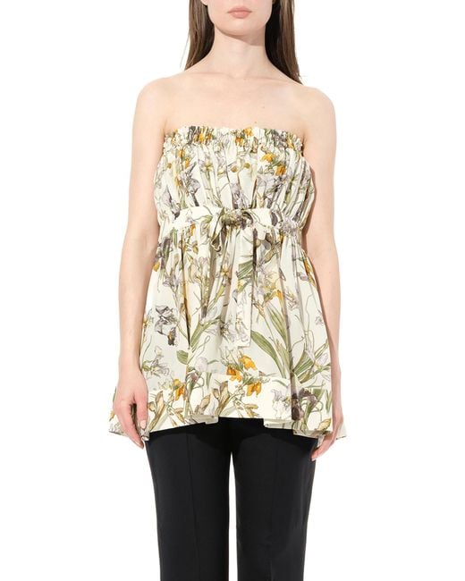 McQueen White Iris Print Dress