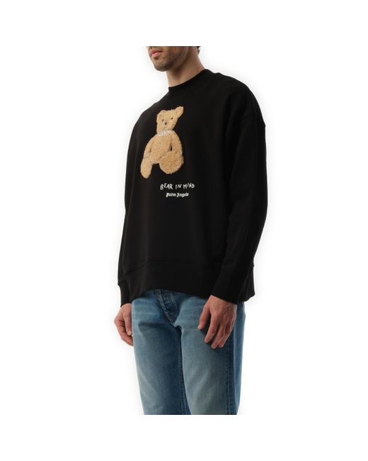 Palm Angels Black Bear, Long Sleeves, /, 100% Cotton for men