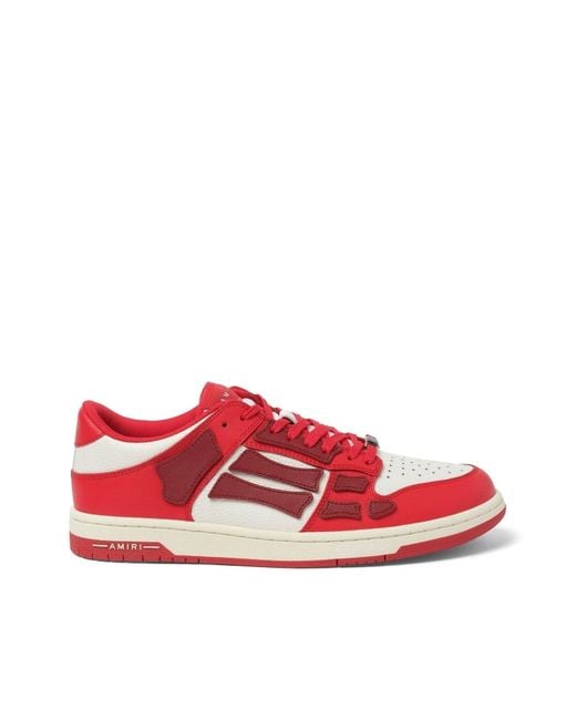 Amiri Red Skeleton Sneakers, 100% Leather for men