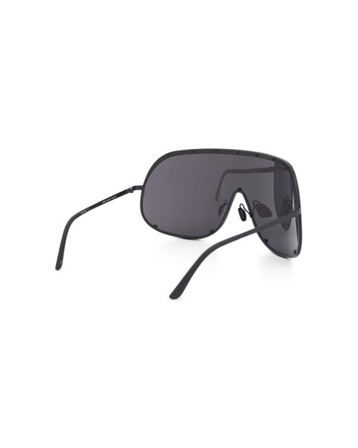 Rick Owens Gray Oversized Shield Sunglasses, , 100% Nylon