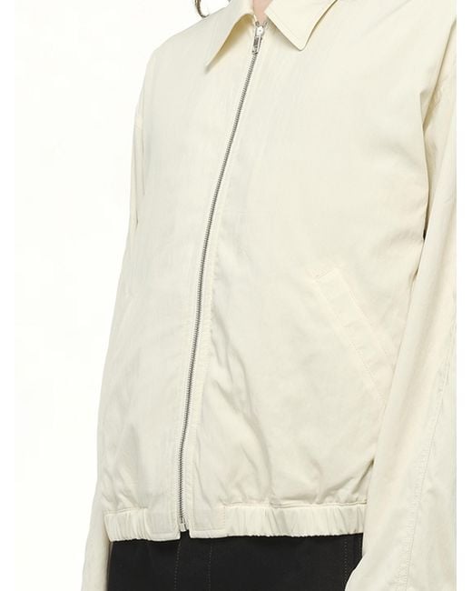 Lemaire Zipped Blouson Bomber Jacket, 100% Cotton in Natural for