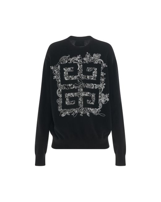 Givenchy Black Logo Cashmere Sweater, Round Neck, Long Sleeves, /, 100% Cashmere, Size: Medium