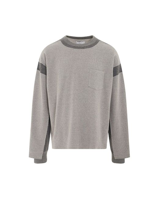 Facetasm Layered Waffle Sweatshirt In Grey in Grey for Men Lyst UK
