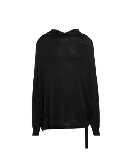 Rick Owens Black Shroud Sweatshirt, , 100% Cotton for men