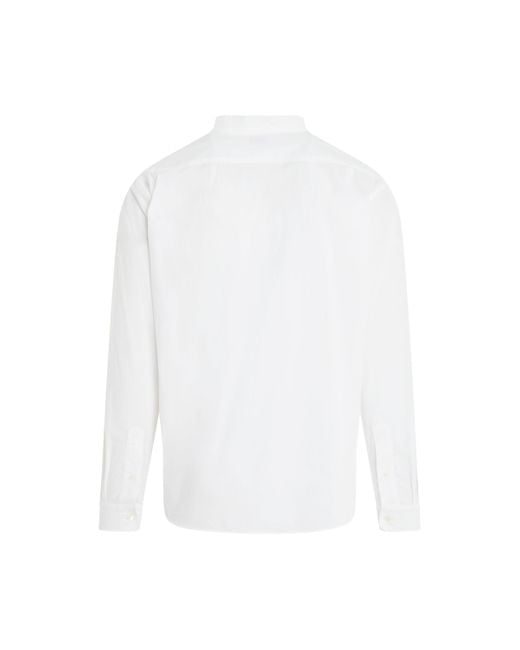 KENZO White Drawn Varsity Dress Shirt, Long Sleeves, , 100% Cotton for men