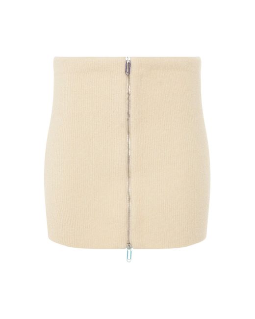 Off-White c/o Virgil Abloh Natural Off- Micro Boucle Mini Skirt