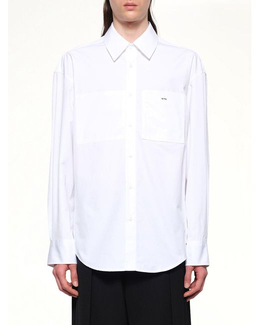 Wooyoungmi White Logo Button Up Shirt for men