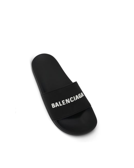 Balenciaga Black 3D Logo Pool Slide Sandals, /, 100% Tpu
