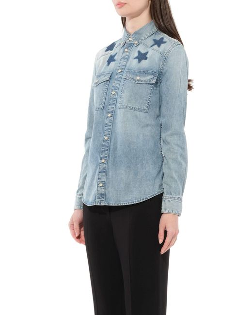 Givenchy Blue Long Sleeve Denim Shirt