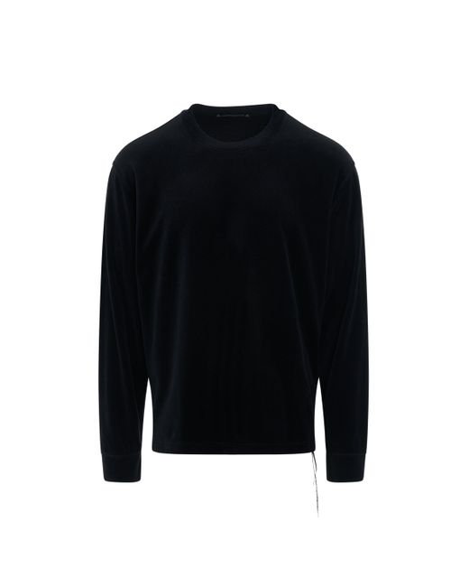 Mastermind Japan Black Bleached Circle Logo Velour Long Sleeve T-Shirt, , 100% Cotton, Size: Medium for men