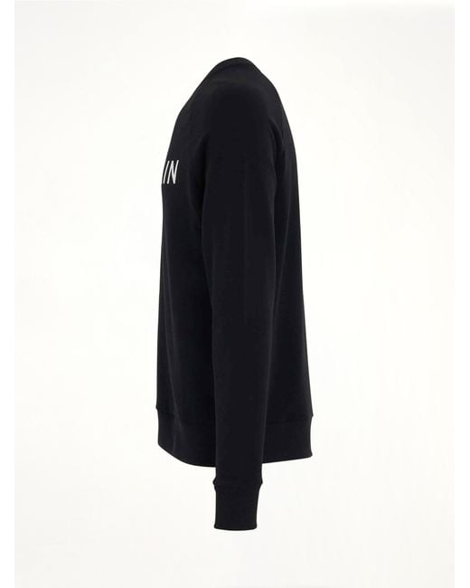 Balmain Black Classic Logo Print Sweatshirt, Long Sleeves, 100% Cotton, Size: Medium for men