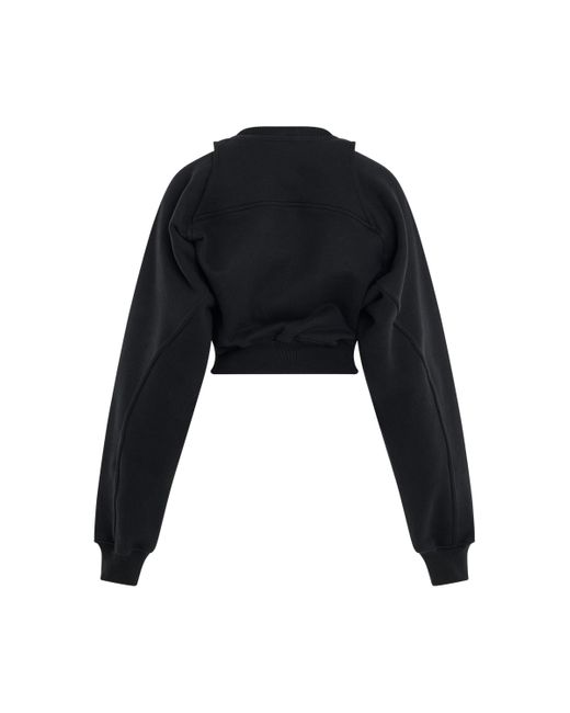 Off-White c/o Virgil Abloh Black Off- Off Stamp Round Crop Sweatshirt, Long Sleeves, /, 100% Cotton