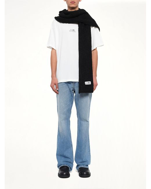 MM6 by Maison Margiela Black Boucle Knit Scarf for men