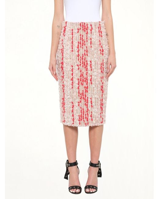 McQueen Pink Petal Tweed Skirt