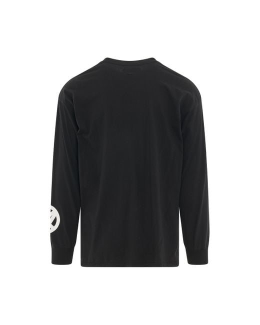 Facetasm Black Anarchy Pocket Long Sleeve T-Shirt, , 100% Cotton for men