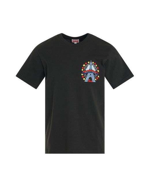 KENZO Black 'Drawn Varsity Slim T-Shirt, Short Sleeves, , 100% Cotton, Size: Small for men