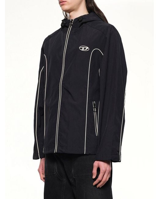 DIESEL Black J-Hives Windbreaker for men