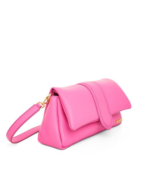 Jacquemus Pink Le Bambimou Leather Bag, Neon, 100% Calf Leather