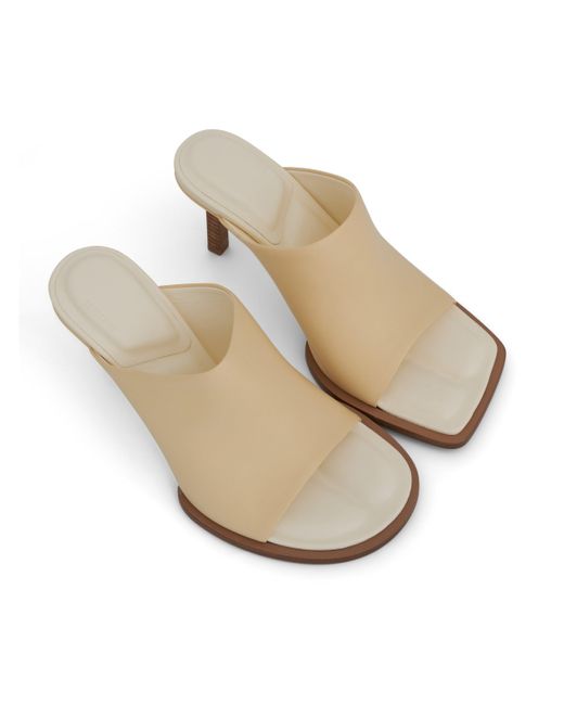 Jacquemus Brown Carre Geometric Mules Sandals, Long Sleeves, Off, 100% Polyester
