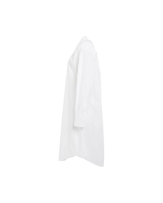 Balenciaga White Hourglass Dress, Long Sleeves, , 100% Cotton