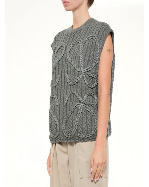 Loewe Gray Anagram Knit Vest