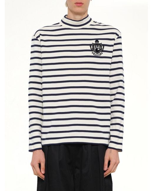 Balmain Gray Emblem Flock Highneck Ls T-Shirt for men