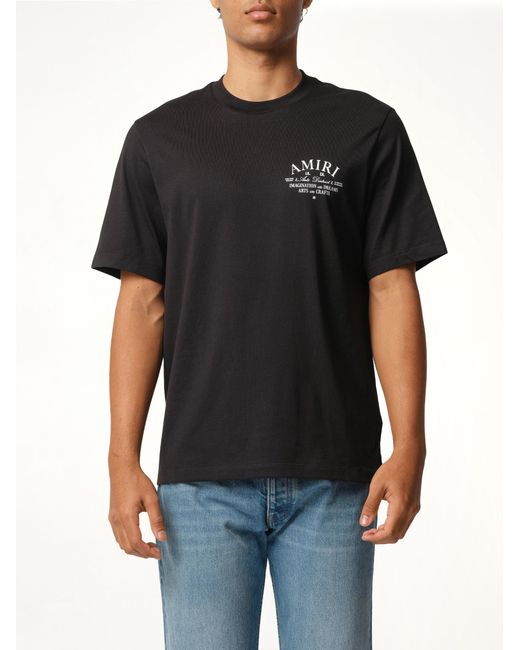 Amiri Black Arts District T-Shirt, Short Sleeves, 100% Cotton, Size: Large for men
