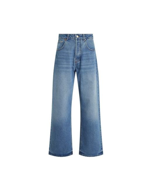 Jacquemus Blue Le Denimes Large Jeans, /Tabac, 100% Cotton