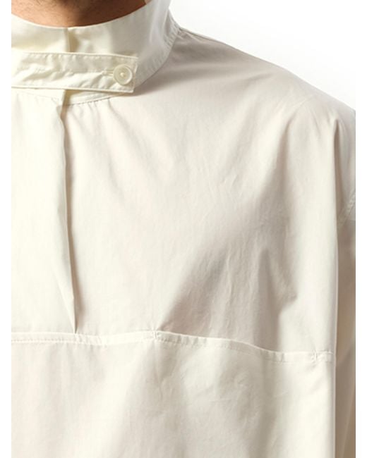 Lemaire White Vareuse Top, 100% Cotton, Size: Medium for men