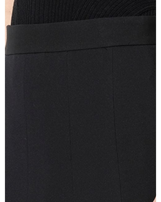McQueen Black Wool Silk Skirt, Blk