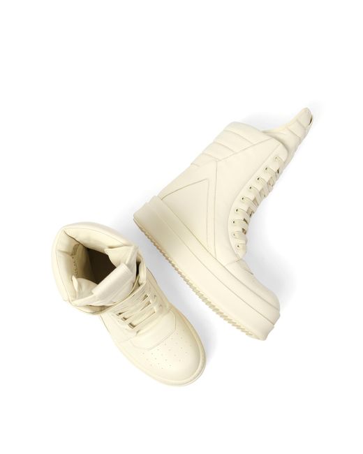 Rick Owens Natural Mega Geobasket/ Sneakers, 100% Calf Leather for men