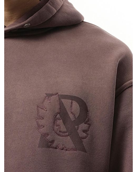 Represent Gray X Belstaff Outline Phoenix Hoodie, Long Sleeves, 100% Cotton, Size: Small for men