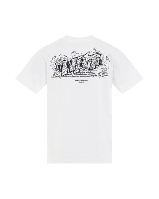 Off-White c/o Virgil Abloh White Off- Graffiti Layers Slim T-Shirt, Round Neck, Short Sleeves, /, 100% Polyester for men