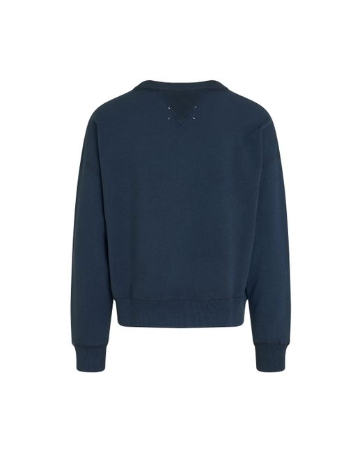 Maison Margiela Blue 'Classic Logo Sweatshirt, Long Sleeves, , 100% Cotton, Size: Small for men