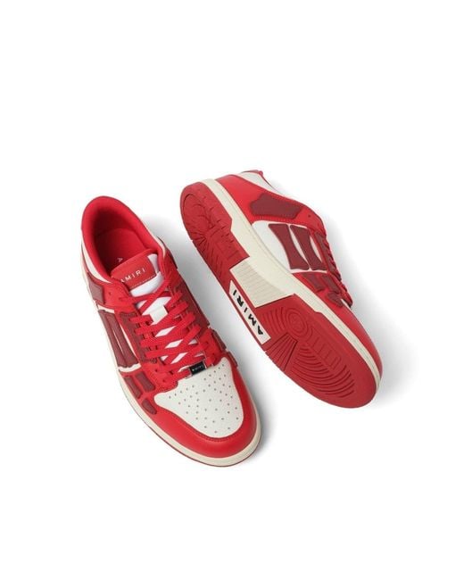Amiri Red Skeleton Sneakers, 100% Leather for men