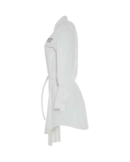Off-White c/o Virgil Abloh White Popel Plisse Shirt Dress