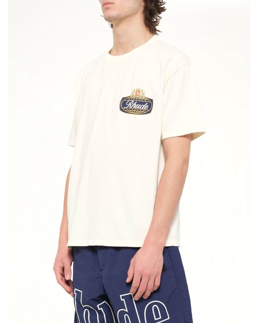 Rhude White Safari Crest T-Shirt for men