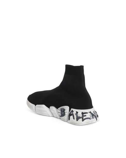 Balenciaga Black Speed 2.0 Recycled Graffiti Knit Sneakers, /, 100% Polyester for men