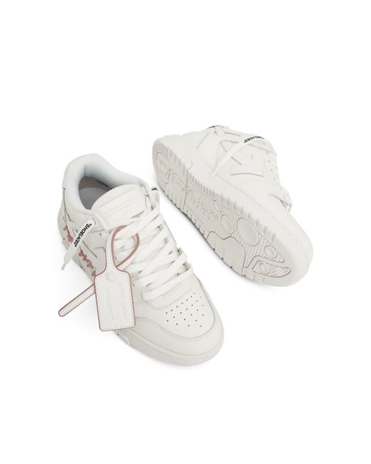 Off-White c/o Virgil Abloh White Off- Out Of Office "For Walking" Leather Sneakers, /, 100% Rubber