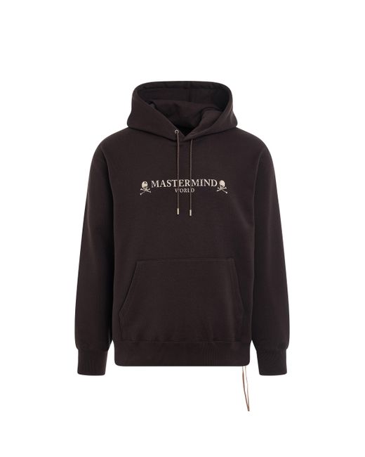 Mastermind Japan Black 'Rubbed Logo Hoodie, Long Sleeves, Dark, 100% Cotton, Size: Small for men