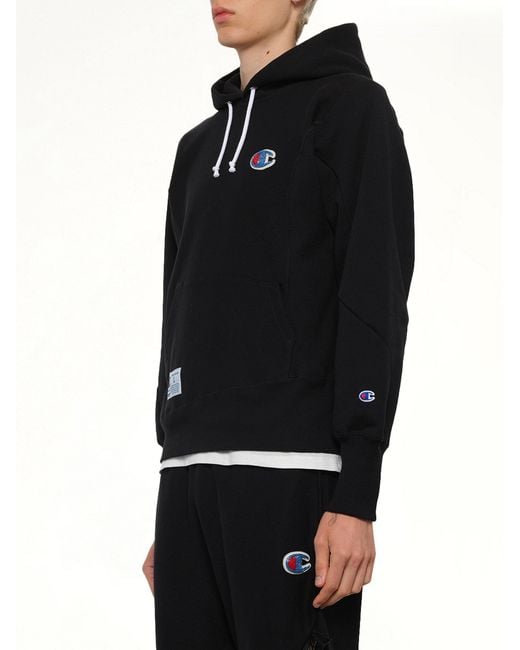 Undercover Black X Champion Hoodie for men