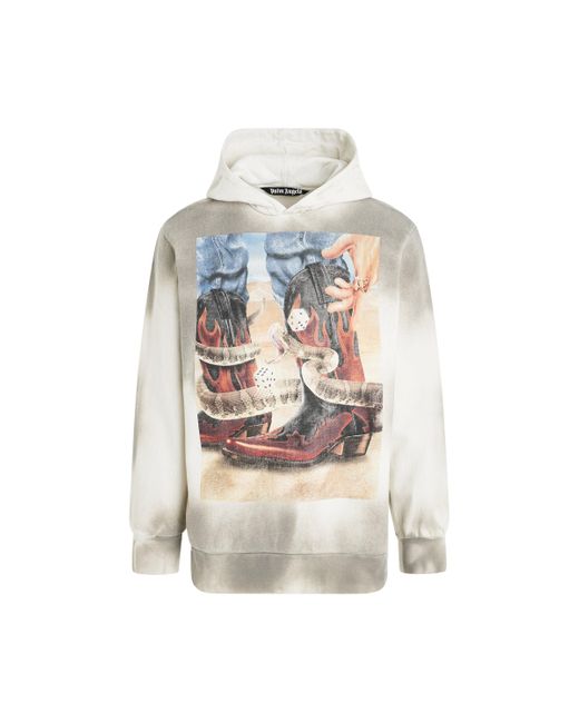 Palm Angels Gray 'Dice Game Tie Dye Hoodie, Long Sleeves, 100% Cotton, Size: Small for men