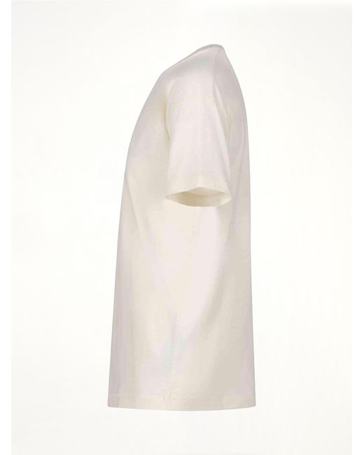 Maison Margiela White Reverse Logo T-Shirt, Short Sleeves, 100% Cotton, Size: Small