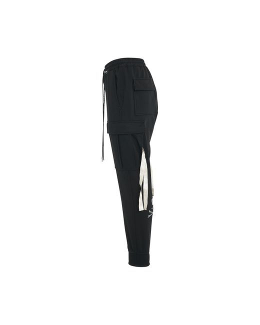 Mastermind Japan Black Jersey Slim Cargo Pants, , 100% Polyester, Size: Medium for men