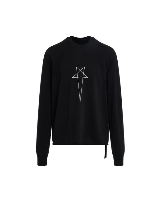 Rick Owens Black 'Pentagram Print Crewneck Sweatshirt, /Milk, 100% Cotton, Size: Small for men