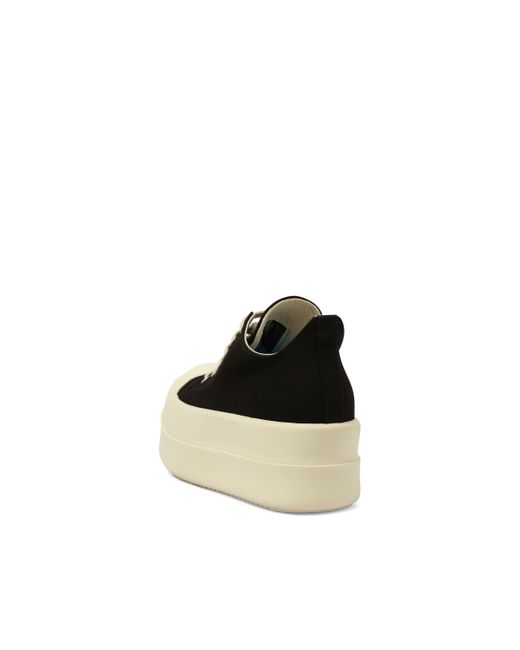 Rick Owens Black Double Bumper Low Sneaks Sneakers, /Milk, 100% Cotton