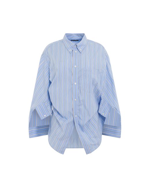 Balenciaga Blue Bb Corp Swing Twisted Shirt, Sky/, 100% Cotton
